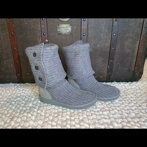 UGG Grey Knitted Boots